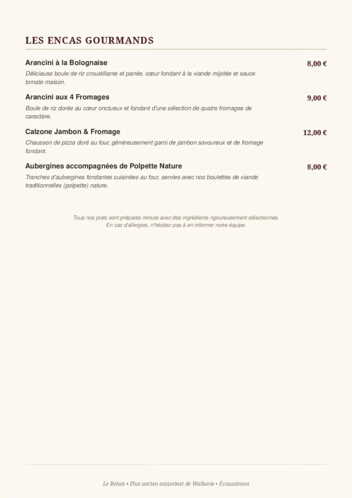 Petite restauration rapide à Ecaussinnes